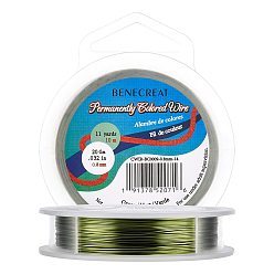 Зеленый Круглая медная проволока для изготовления ювелирных изделий, зелёные, 20 датчик, 0.8 мм, около 10 м / рулон