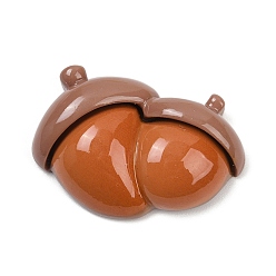Food Тема "урожай на ура" непрозрачные смоляные кабошоны, лесной орех, 23x31x8.5 мм