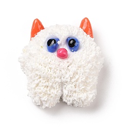 Белый Мультяшные непрозрачные кабошоны из смолы, форма монстра, белые, 23x21.5x11 мм