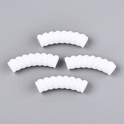 Белый Непрозрачные акриловые бусины, твист, изогнутая трубка, белые, 33x12x8.5 мм, отверстие : 1.6 мм, Около 308 шт / 500 г