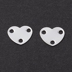 Платина Ссылка на компонент из латунной люстры, долговечный, сердце, Реальная платина, 6x7x0.2 мм, отверстие : 1.2 мм
