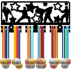 Sports Акриловый держатель медали, вешалка для медалей, с крючками для вешалок, рамка держателя медали, прямоугольные, спортивный, 130x290 мм, отверстие : 8 мм