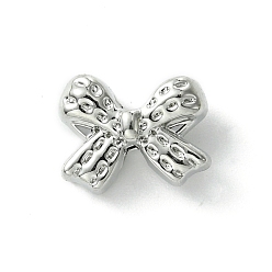 Platinum Alloy Beads, Bowknot, Platinum, 8.5x10.5x5mm, Hole: 1.6mm