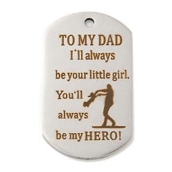 Нержавеющая Сталь Цвет Не тускнеющие 201 подвески из нержавеющей стали, подвески с хвалебными посланиями, овал со словами-подвесками, цвет нержавеющей стали, 49x28x2 мм, отверстие : 3 мм