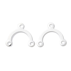 Посеребрённый Бронзовая люстра компонентов ссылки, без кадмия и без свинца, форма арки, 925 серебро покрытием, 14x16x0.2 мм, отверстие : 1.8 мм