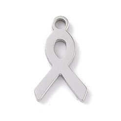 Awareness Ribbon Не тускнеющие 304 подвески из нержавеющей стали, лазерная резка, цвет нержавеющей стали, осведомленности ленты, 11x6.5x1 мм, отверстие : 1 мм