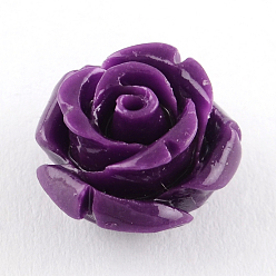 Индиго Окрашенная коралловых бусин синтетические, цветок, индиговые, 12x8.5~9 мм, отверстие : 1 мм