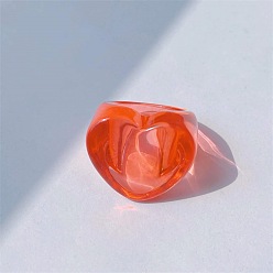 Красный Кольца из смолы в форме сердца для женщин, красные, внутренний диаметр: 17 мм