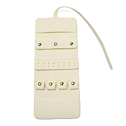 Бежевый Мешочки для хранения ювелирных изделий из микрофибры, Портативный дорожный рулон ювелирных изделий для сережек, Браслеты, ожерелья упаковка, прямоугольные, бежевые, 48 см