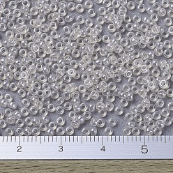 (RR3504) Transparent Pale Beige Luster MIYUKI Round Rocailles Beads, Japanese Seed Beads, (RR3504) Transparent Pale Beige Luster, 11/0, 2x1.3mm, Hole: 0.8mm, about 1100pcs/bottle, 10g/bottle