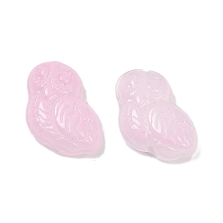 Pink Прозрачные стеклянные бусины, сова, спекающийся лак, розовые, 18x14.5x6.5 мм, отверстие : 1.2 мм