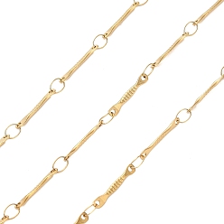Настоящее золото 18K 304 цепи из нержавеющей стали панель ссылок, пайки, ионное покрытие (ip), с катушкой, реальный 18 k позолоченный, 12.5x2x0.8 мм, около 32.81 футов (10 м) / рулон