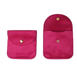 Светло-Вишневый Бархатные мешочки для хранения украшений с кнопкой, для сережек, Кольца, , квадратный, светло-вишневый, 10x10 см