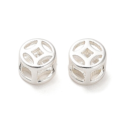 Посеребрённый Латунные бусины, без кадмия, без никеля и без свинца, китайская медная денежная форма, 925 серебро покрытием, 6x5 мм, отверстие : 2.5x2.5 мм