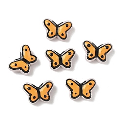 Оранжевый Прозрачные стеклянные эмалевые бусины, бусины ручной работы, бабочка, окрашенная и подогревом, оранжевые, 10x14~14.5x6~6.5 мм, отверстие : 1 мм