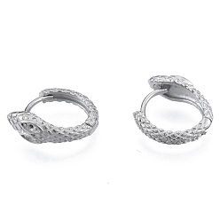Нержавеющая Сталь Цвет Устойчивые к потускнению 304 фурнитура для сережек-колец из нержавеющей стали, настройки серьги для горного хрусталя, змея, цвет нержавеющей стали, 17x15x3~5.5 мм, штифты : 1 мм, пригодный для стразов 1 мм