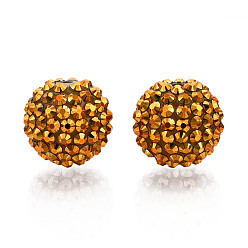 Orange AB-Color Resin Rhinestone Beads, with Acrylic Round Beads Inside, for Bubblegum Jewelry, Orange, 20x18mm, Hole: 2~2.5mm