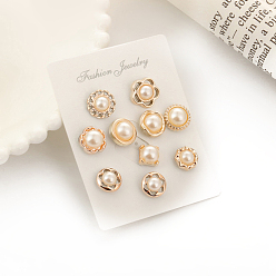 Белый 10брошь из цветочного сплава и искусственного жемчуга для рюкзака, одежды, золотые, белые, 10 мм