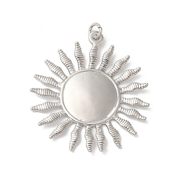 Платина Подвески из солнечной латуни с покрытием стойки, с целью перехода в кольце, долговечный, без кадмия и без свинца, платина, 34.5x32x2 мм, отверстие : 3 мм