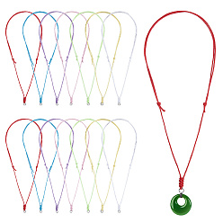 (52) Непрозрачная лаванда 42 шт. 7 цвета изготовление ожерелий из вощеного хлопка, с 304 кольцами из нержавеющей стали, цвет нержавеющей стали, разноцветные, 22.05 дюйм (56 см), 1.5 мм, 6 шт / цвет