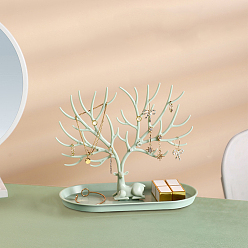 Темный Морско-зеленый Пластиковые подставки для сережек, олень и рога, темно-зеленый, 24.5x12.5x21.5 см