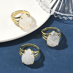 Хрусталь Латунные манжеты с открытыми кольцами, с натуральным кварцевым резонатором, слеза, граненые, стойки покрытие, долговечный, золотые, 18 мм