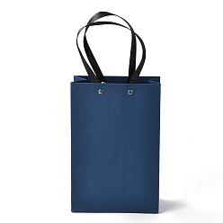 Морской Синий Прямоугольные бумажные пакеты, с нейлоновыми ручками, для подарочных пакетов и сумок, Marine Blue, 16x0.4x24 см