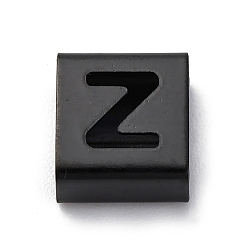 Letter Z Ионное покрытие (ip) 304 квадратные подвески-слайдеры из нержавеющей стали, чёрные, Письмо Z, 9x8x4 мм, отверстие : 3.5x8.5 мм