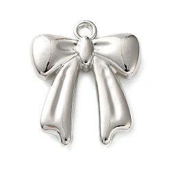 Платина Пластмассовые подвески ccb, бантом прелести, платина, 37.5x31.5x7 мм, отверстие : 3.5 мм