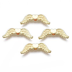 Light Gold Наберешь металлизации шарики сплава, без кадмия и без свинца, крыло, золотой свет, 7x20x3 мм, отверстие : 1.5 мм