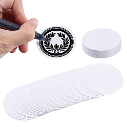 Белый Поделки из чистой бумаги, плоско-круглые, белые, 49x0.1 мм, 100 шт / пакет