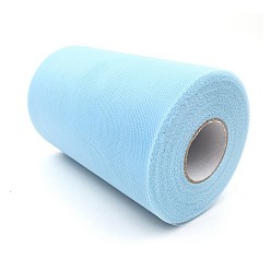 Light Sky Blue Deco Mesh Ribbons, Tulle Fabric, Tulle Roll Spool Fabric For Skirt Making, Light Sky Blue, 6 inch(15cm), about 100yards/roll(91.44m/roll)