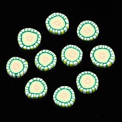 Champagne Yellow Handmade Polymer Clay Cabochons, Polymer Clay Slices for Resin Crafts & DIY Projects, Imitation Sugar, Flat Round, Champagne Yellow, 9~10x2mm, about 5000pcs/1000g