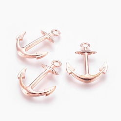 Розовое Золото Подвески из сплава , без кадмия и без свинца, якорь, розовое золото , 32x24.5x2 мм, отверстие : 3 мм