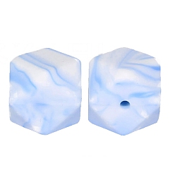 Васильковый Восьмиугольные бусины из пищевого силикона, васильковый, 17 мм