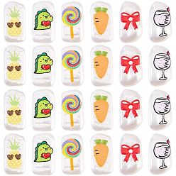 (52) Непрозрачная лаванда 30 шт 6 стиль 3 d печатные бусины из абс-пластика имитация жемчуга, прямоугольник с ананасом, морковью и динозавром, разноцветные, 17~18x9~10x4~7 мм, отверстие : 0.6~1 мм, 5 шт / стиль