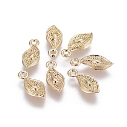 Light Gold Талисман из сплава, долговечный, лист, золотой свет, 14x5.5x1.5 мм, отверстие : 1.2 мм