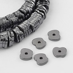 Hematite Plated Electroplated Non-magnetic Synthetic Hematite Apple Bead Strands, Hematite Plated, 6x5x1mm, Hole: 1mm, about 381pcs/strand, 16.1 inch
