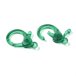 Mixed Color Transparent Acrylic Lobster Claw Clasps, Mixed Color, 35.5x25x6mm, Hole: 3.5mm