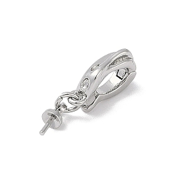 Платина Латунные колышки, за половину пробурено бисера, без кадмия, без никеля и без свинца, усилитель укороченный бейлс, платина, 19x7.5x3 мм, штифты : 0.5 мм