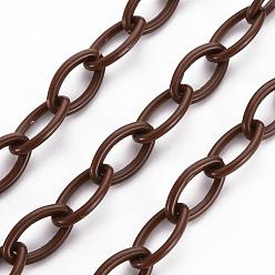 Верблюжий ABS пластиковые кабельные цепи, верблюжие, 13x7~7.5x2 мм, около 15.35~15.74 дюйм (39~40 см) / прядь