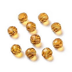 Оранжевый K9 стеклянные имитации австрийских хрустальных бусин, граненые, круглые, оранжевые, 6 мм, отверстие : 1 мм