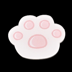 Paw Print Cartoon Style Acrylic Brooch, Platinum Iron Pin for Backpack Clothes, Paw Print, 24.5x30x2mm