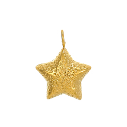 Настоящее золото 18K 304 подвески из нержавеющей стали, звезды прелести, ионное покрытие (ip), реальный 18 k позолоченный, 13x13 мм