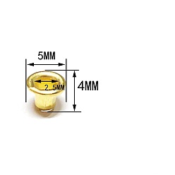 Золотой Латунные втулки, для изготовления пакетов, плоско-круглые, золотые, 5x4 мм, отверстие : 2.5 мм