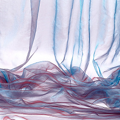 чирок Органза ткань, аксессуары, зелено-синие, 1480x0.1 мм, около 3 м / шт