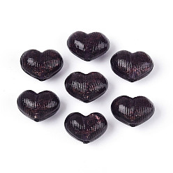 Индиго Бусины ручной работы бусины золотого песка, сердце, индиговые, 12.5~14x18~18.5x11~12 мм, отверстие : 1~1.5 мм