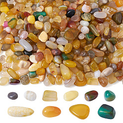(52) Непрозрачная лаванда 500г окрашенные и нагретые натуральные бусины из агата, без отверстия , самородки, разноцветные, 8~12 мм