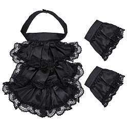 Черный Полиэстеровые ретро-кружевные воротники, материалы для изготовления одежды своими руками, чёрные, 430x300x1.5 мм