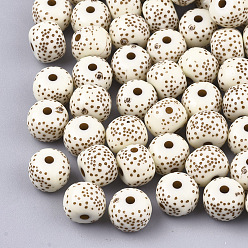 Old Lace Opaque Acrylic Beads, Round, Old Lace, 7x9mm, Hole: 2mm, about 1300pcs/500g